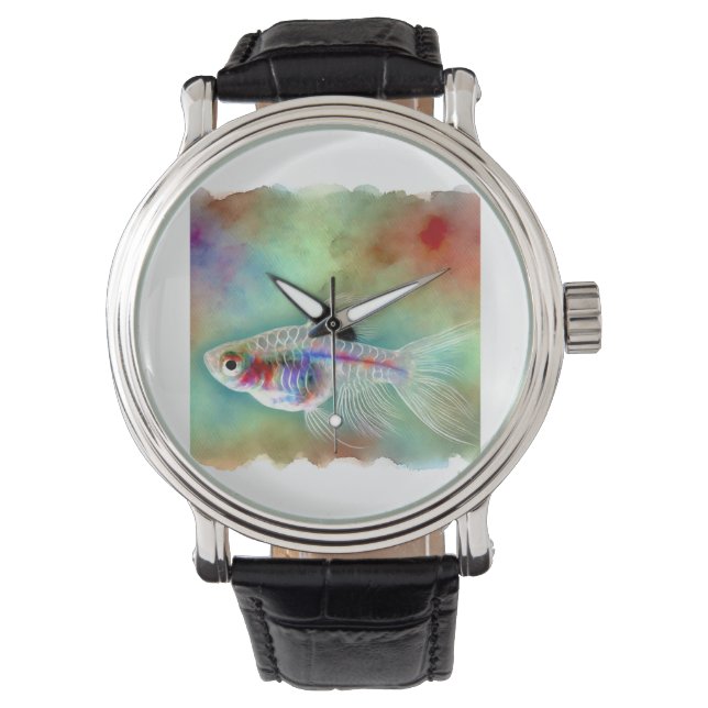 Asian Glassfish 230824AREF111 - Watercolor Armbandsur (Framsida)