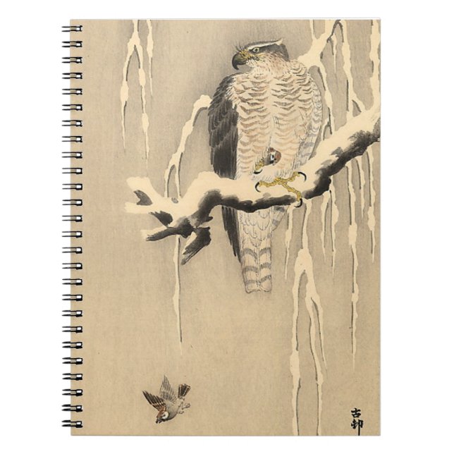 Asian Goshawk Painting Anteckningsbok (Framsidan)