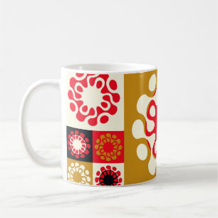 Asian Guld Red Mosaic, Ethnic Stil. Kaffemugg