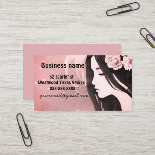Asian Hair blommigt Model Visitkort