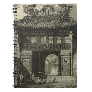 Asian Imperial Temple i Black & White Anteckningsbok