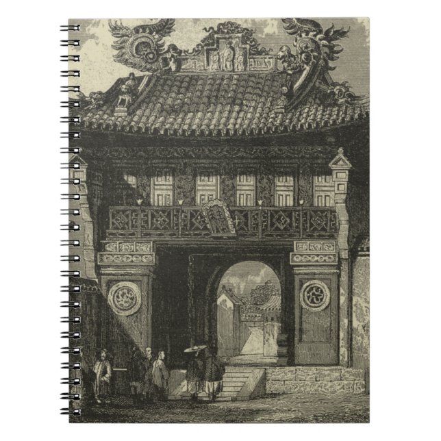 Asian Imperial Temple i Black & White Anteckningsbok (Framsidan)