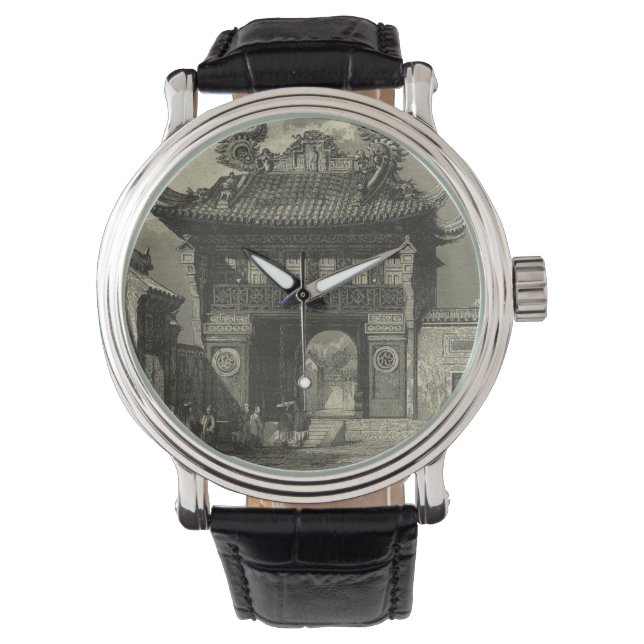 Asian Imperial Temple i Black & White Armbandsur (Framsida)