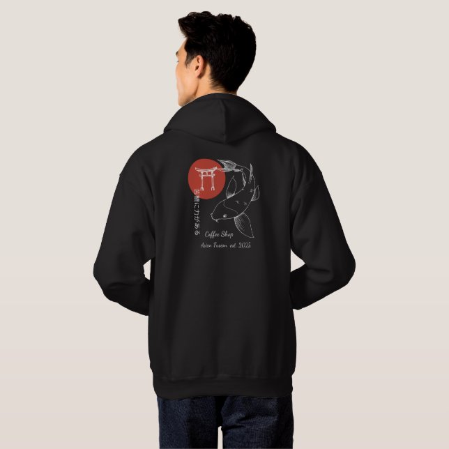Asian Inspired Koi Fish Personalized Hoodie (Hel baksida)