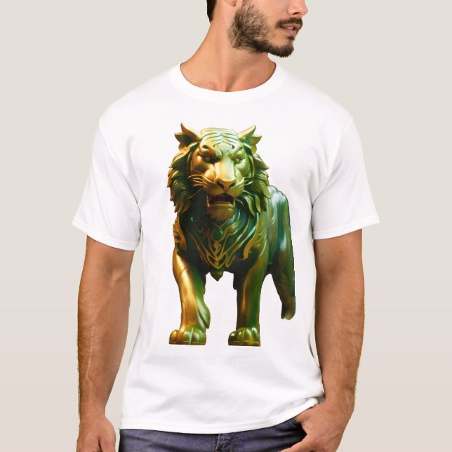 Asian Jade Tiger Concept Art  T Shirt (Framsida)