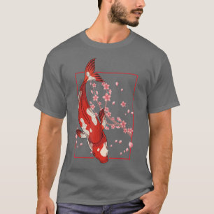 Asian Koi Fish Cherry Blommar Sakura Nishikigoi Ko T Shirt