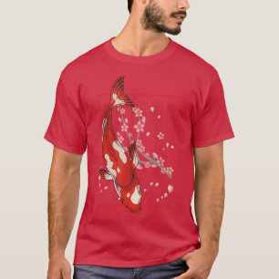 Asian Koi Fish Cherry Blommar Sakura Nishikigoi Ko T Shirt