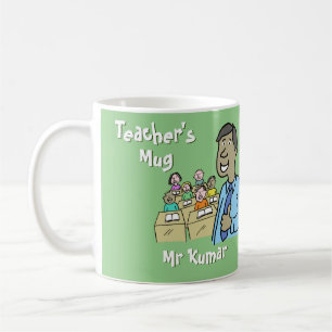 Asian Male Teacher med klass Kaffemugg