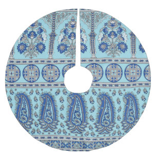 Asian Paisley Gräns: Traditionell design. Julgransmatta Borstad Polyester
