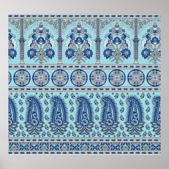 Asian Paisley Gräns: Traditionell design. Poster (Framsidan)