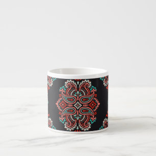 Asian paisley inslag, boho vintage mönster. espressomugg