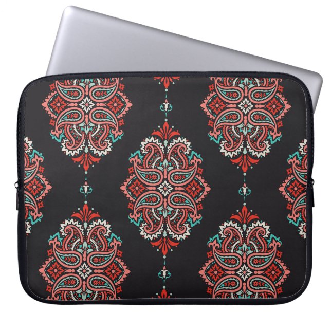 Asian paisley inslag, boho vintage mönster. laptop fodral (Framsidan)