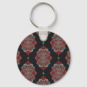 Asian paisley inslag, boho vintage mönster. nyckelring