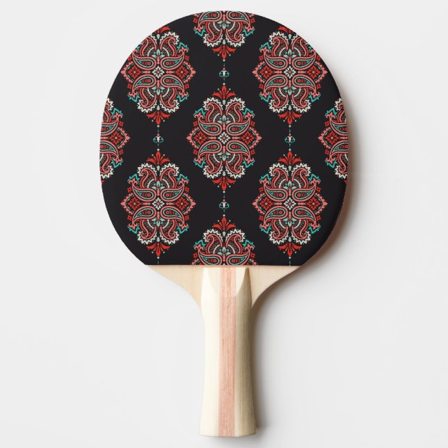 Asian paisley inslag, boho vintage mönster. pingisracket (Framsidan)