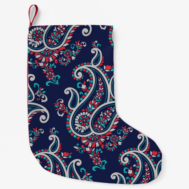 Asian Paisley: Traditionell sömlös design. Liten Julstrumpa (Framsidan)