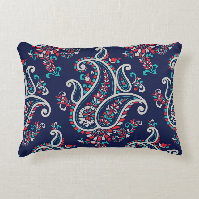 Asian Paisley: Traditionell sömlös design. Prydnadskudde (Framsidan)