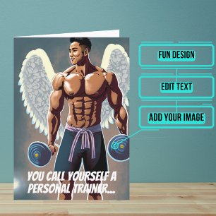 Asian Personal Trainer eller Coach Gym Birthday Kort