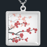 Asian Red Sakura Oriental Cherry Blommars Necklace Silverpläterat Halsband<br><div class="desc">Designad av tjock*fa*tin. Enkel att anpassa med egen text,  bild eller bild. Kontakta tjock*fa*tin direkt om du vill ha anpassningsbar. Avgifter för anpassningsbar gäller. www.zazzle.com/fat_fa_tin www.zazzle.com/color_therapy www.zazzle.com/fatfatin_blue_knot www.zazzle.com/fatfatin_red_knot www.zazzle.com/fatfatin_mini_me www.zazzle.com/fatfatin_box www.zazzle.com/fatfatin_design www.zazzle.com/fatfatin_ink.</div>