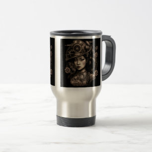 Asian Steampunk Woman Travel/Commuter Mugg, 15 oz Resemugg