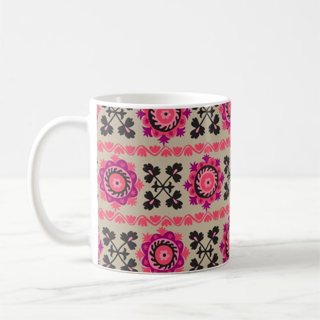 Asian Suzanne mönster: traditionell sömlös design Kaffemugg (Vänster)