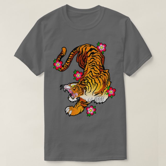 Asian Tiger Roar T Shirt (Design framsida)