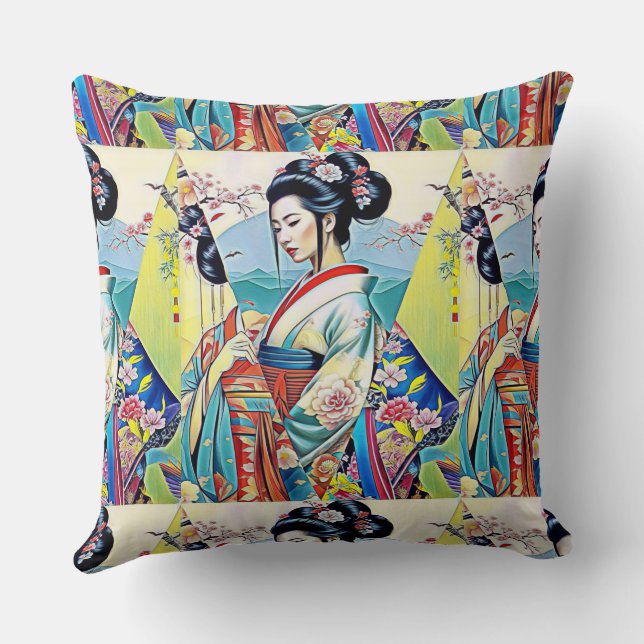 ASIAN VÅR DESIGNER COLLAGE KUDDE (Baksida)