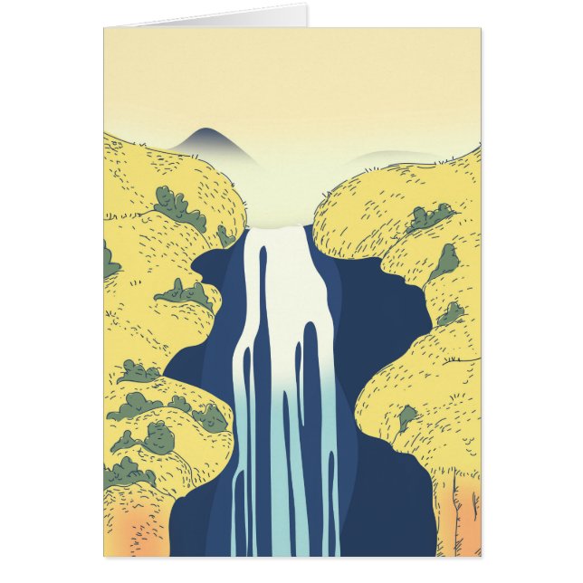 Asian Waterfall Hälsningskort (Framsidan)