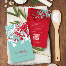 Asian Zen Red Bamboo Lämnar Modern Oriental Spa