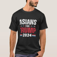 Asians for Trump 2024 American Flagga T Shirt