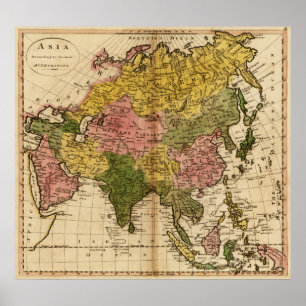 AsiaPanoramic MapAsia 10 Poster