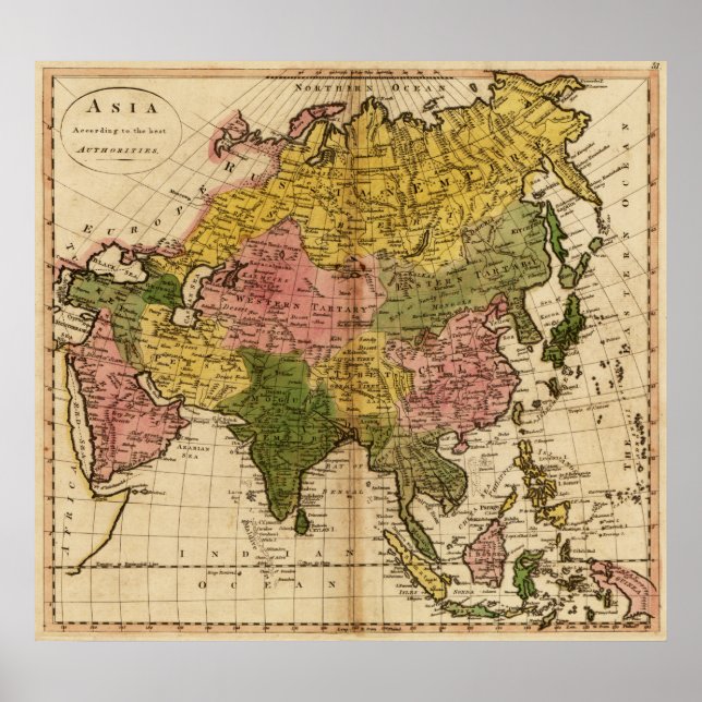 AsiaPanoramic MapAsia 10 Poster (Framsidan)