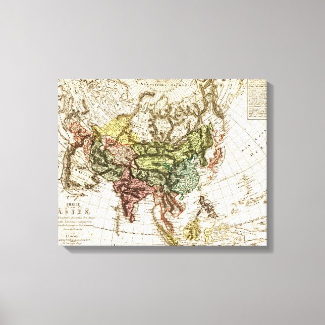 AsiaPanoramic MapAsia 12 Canvastryck (Framsida)