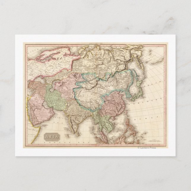 AsiaPanoramic MapAsia 12 Vykort (Framsida)