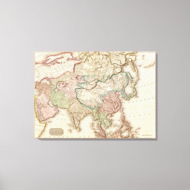AsiaPanoramic MapAsia 2 Canvastryck (Framsida)