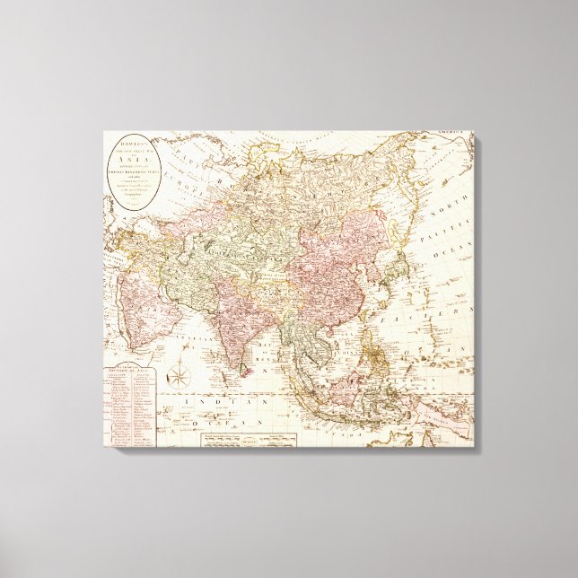 AsiaPanoramic MapAsia 3 Canvastryck (Framsida)