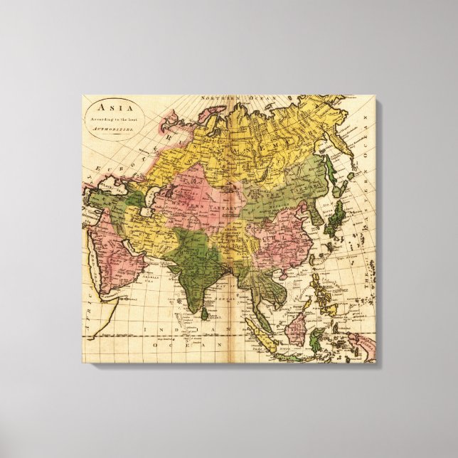 AsiaPanoramic MapAsia 7 Canvastryck (Framsida)