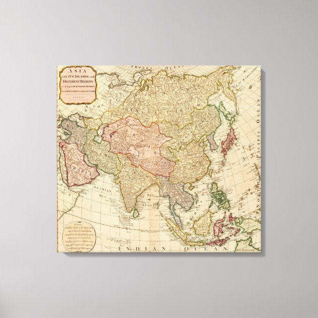 AsiaPanoramic MapAsia 8 Canvastryck (Framsida)