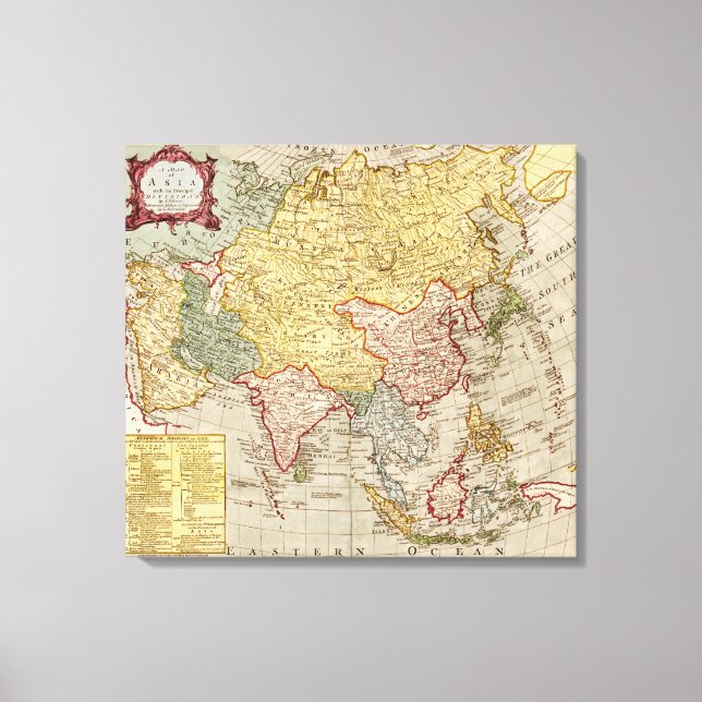AsiaPanoramic MapAsia 9 Canvastryck (Framsida)