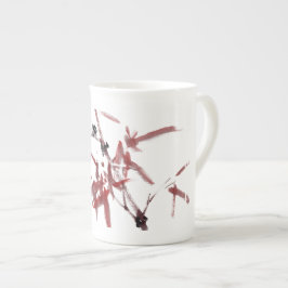 Asiatische Kunst mit Schnecke und Rotem Bambus Benporslin Mugg