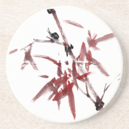 Asiatische Kunst mit Schnecke und Rotem Bambus Underlägg