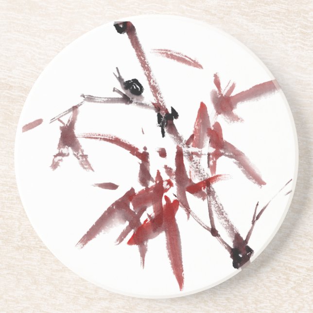 Asiatische Kunst mit Schnecke und Rotem Bambus Underlägg (Framsidan)