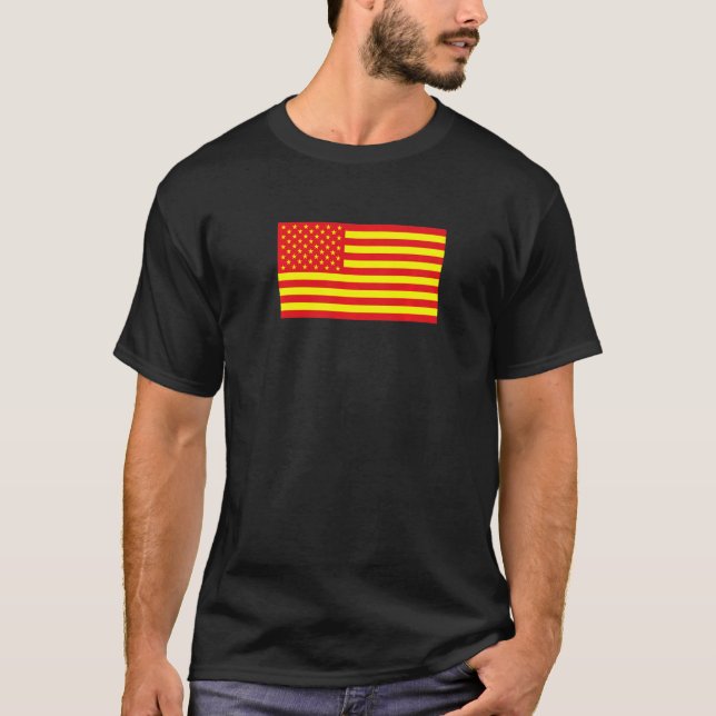 Asiatisk amerikansk Flagga T Shirt (Framsida)