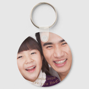 Asiatisk amerikansk pappa och dotter fars dag nyckelring