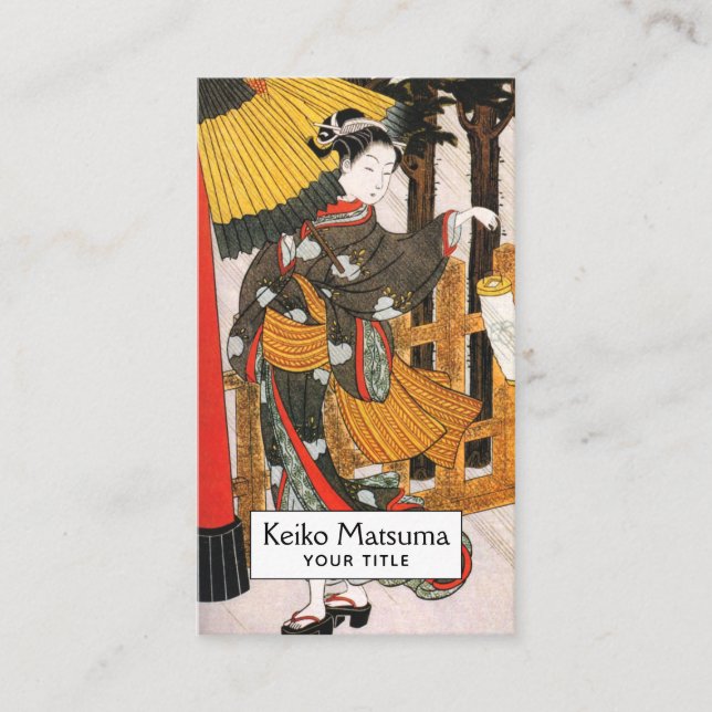 Asiatisk Art Japansk Geisha Visitkort (Framsida)