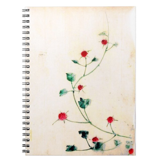 Asiatisk blomma anteckningsbok med spiral (Framsidan)