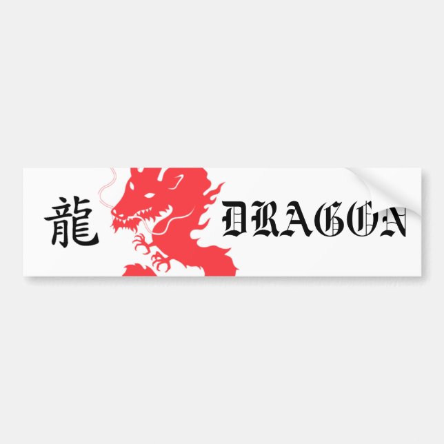 Asiatisk brevbildekal för röd drake bildekal (Framsidan)