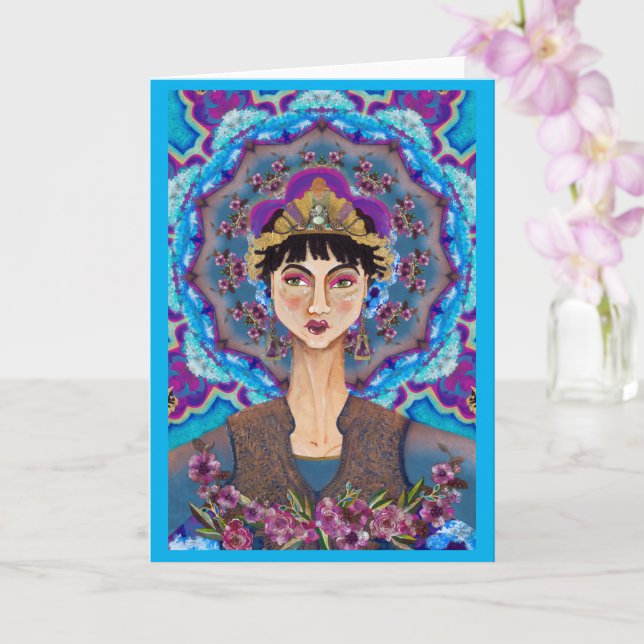 Asiatisk buddistisk gudinna Empress Luz Blank Card Kort (Orkide)