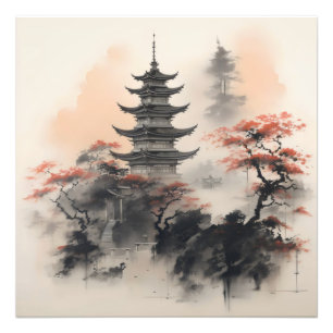 Asiatisk byggnadsnatur fototryck