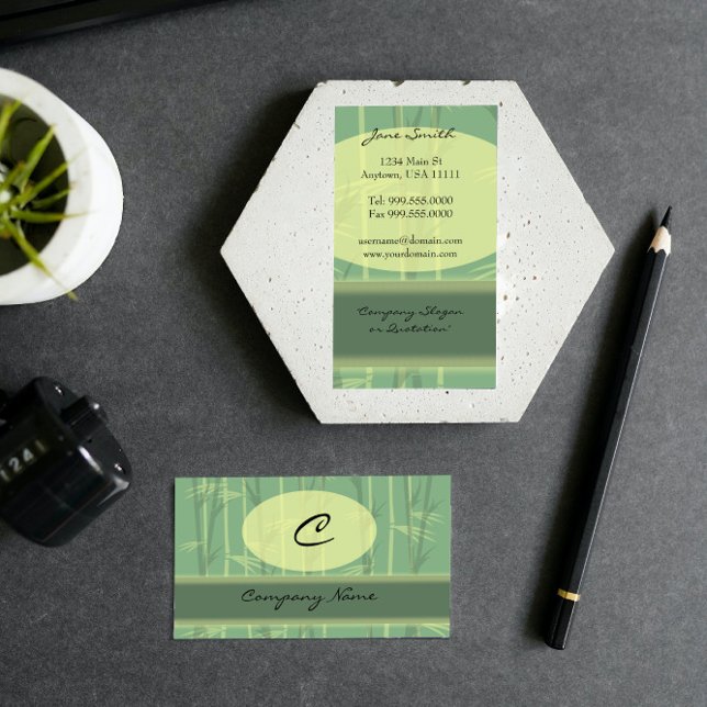 Asiatisk Chic Monogram-Affärskort Visitkort (Asian Chic Monogram Business Card)