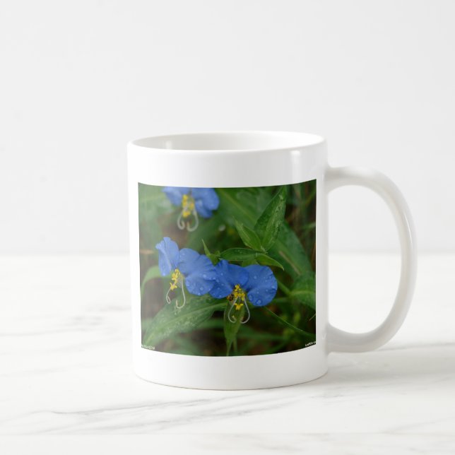 Asiatisk dagblomma Blå blomskläder och presenter Kaffemugg (Höger)